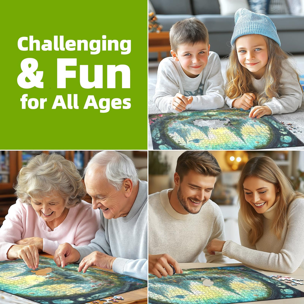 MINIWAN science-fiction landscape puzzle finished size—great for framing after completion.