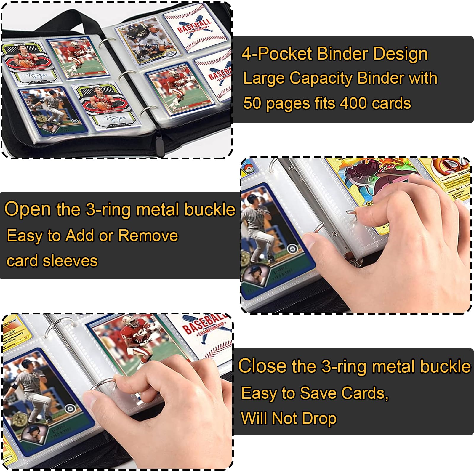 Minkeytal 50 removable sleeves keep cards pristine and dustproof