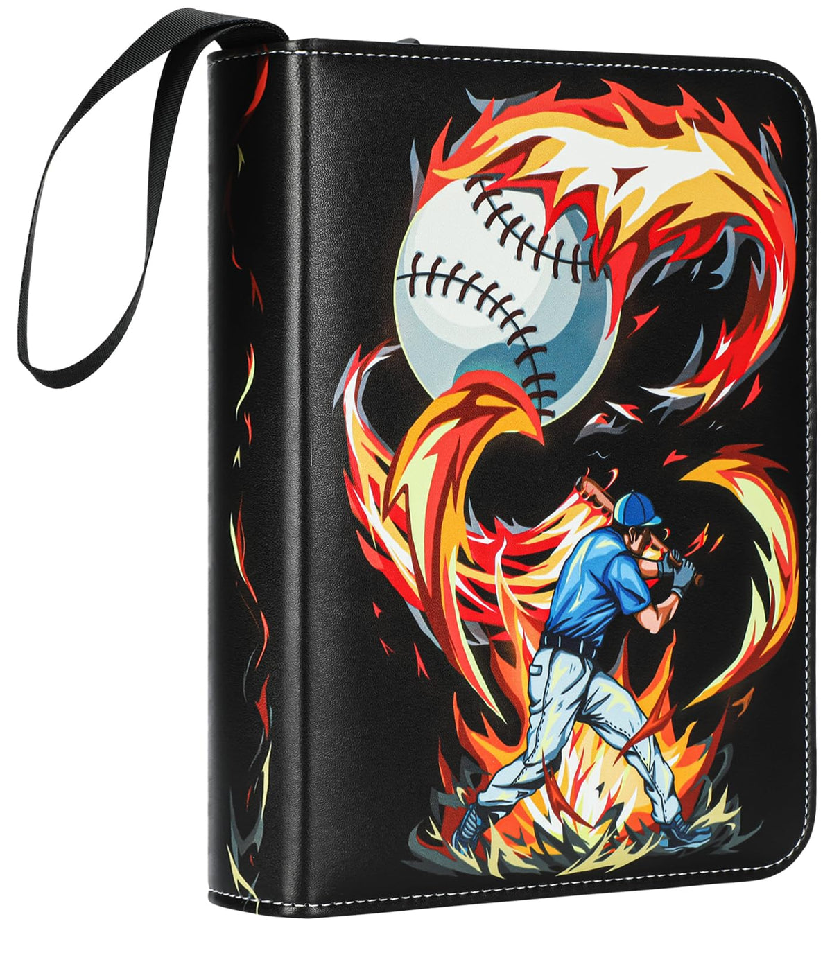 Minkeytal Flame 4-Pocket Binder front cover protects cards from dust and wear