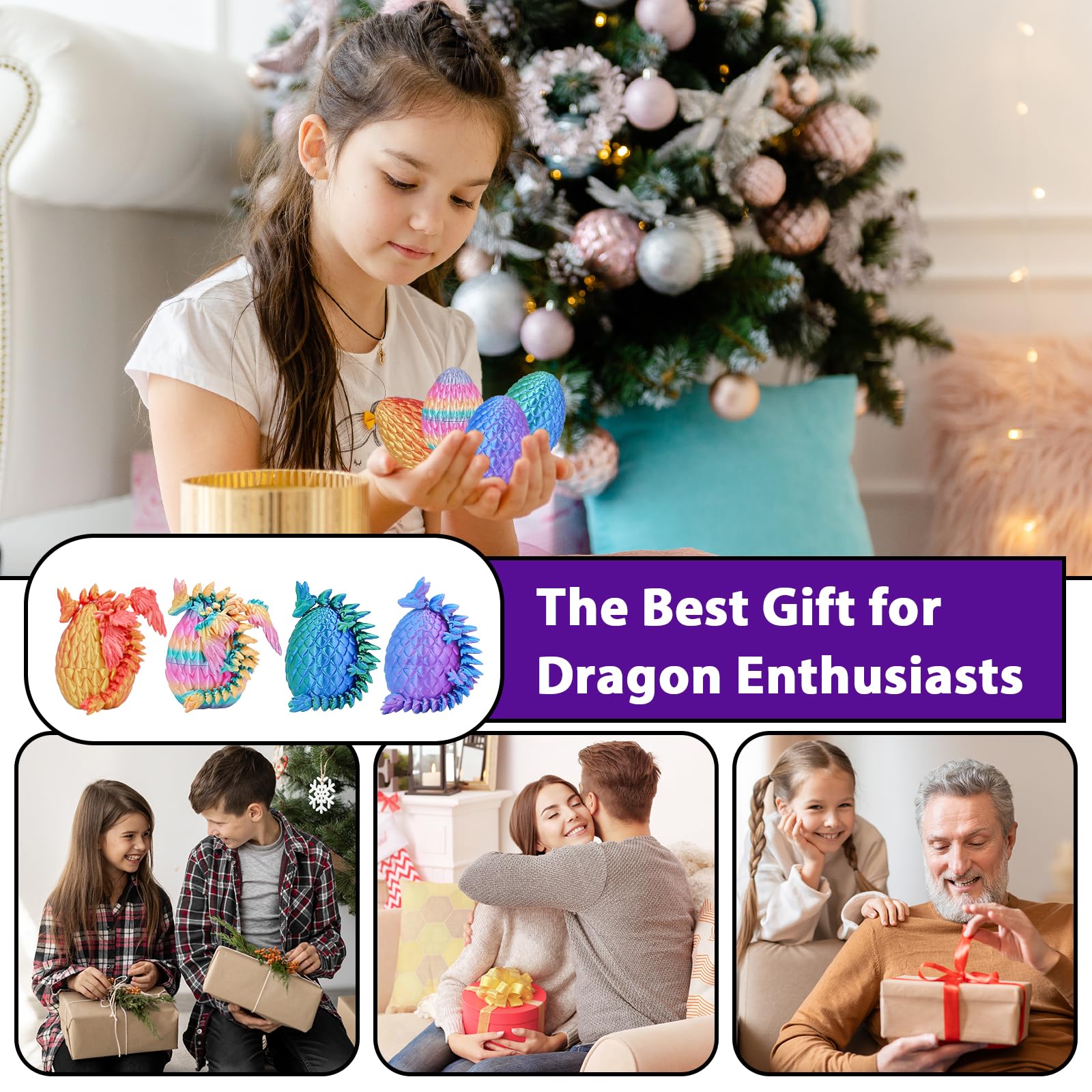 Minleway dragon eggs on desk or shelf for versatile decor