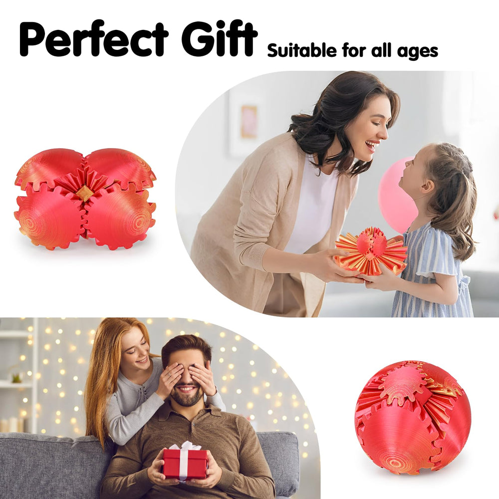 Minleway Gear Ball golden red 3.1 inch size makes a striking gift.
