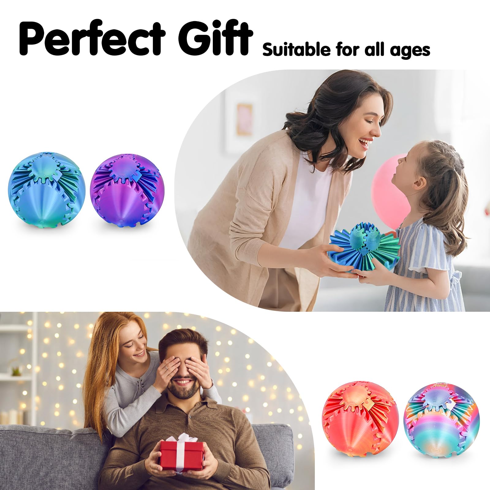 Minleway Multicolor Gear Ball Set highlights vibrant tactile play