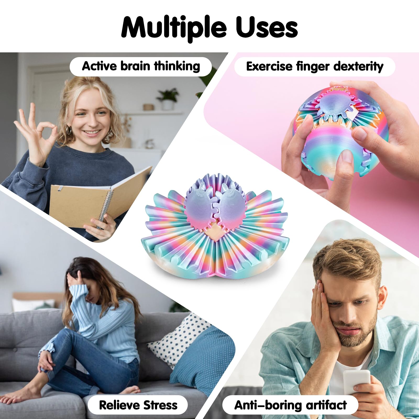Minleway GearSphere rainbow finish, ergonomic grip for comfortable use.