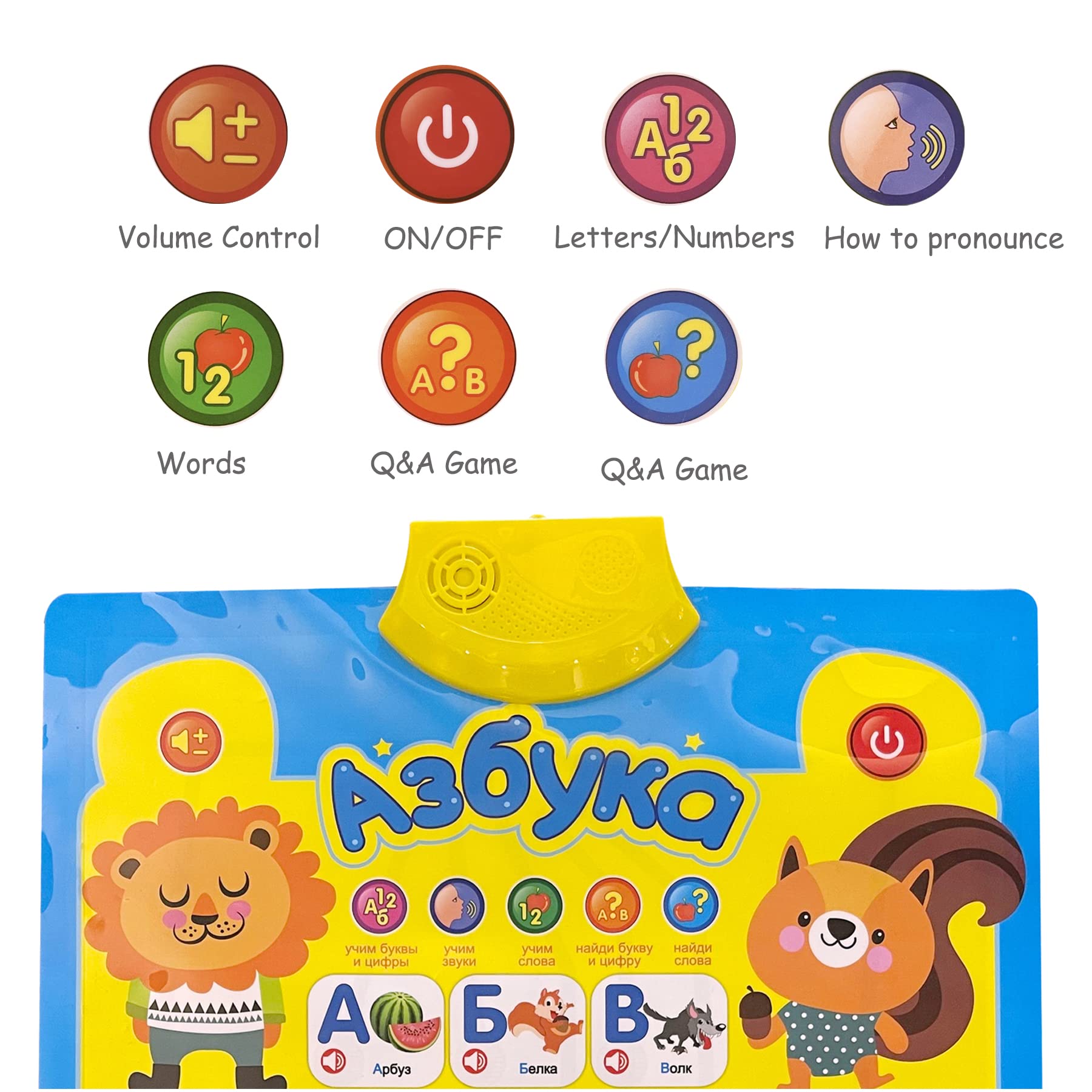 MINMEER interactive poster teaches letters, numbers, and words through play.