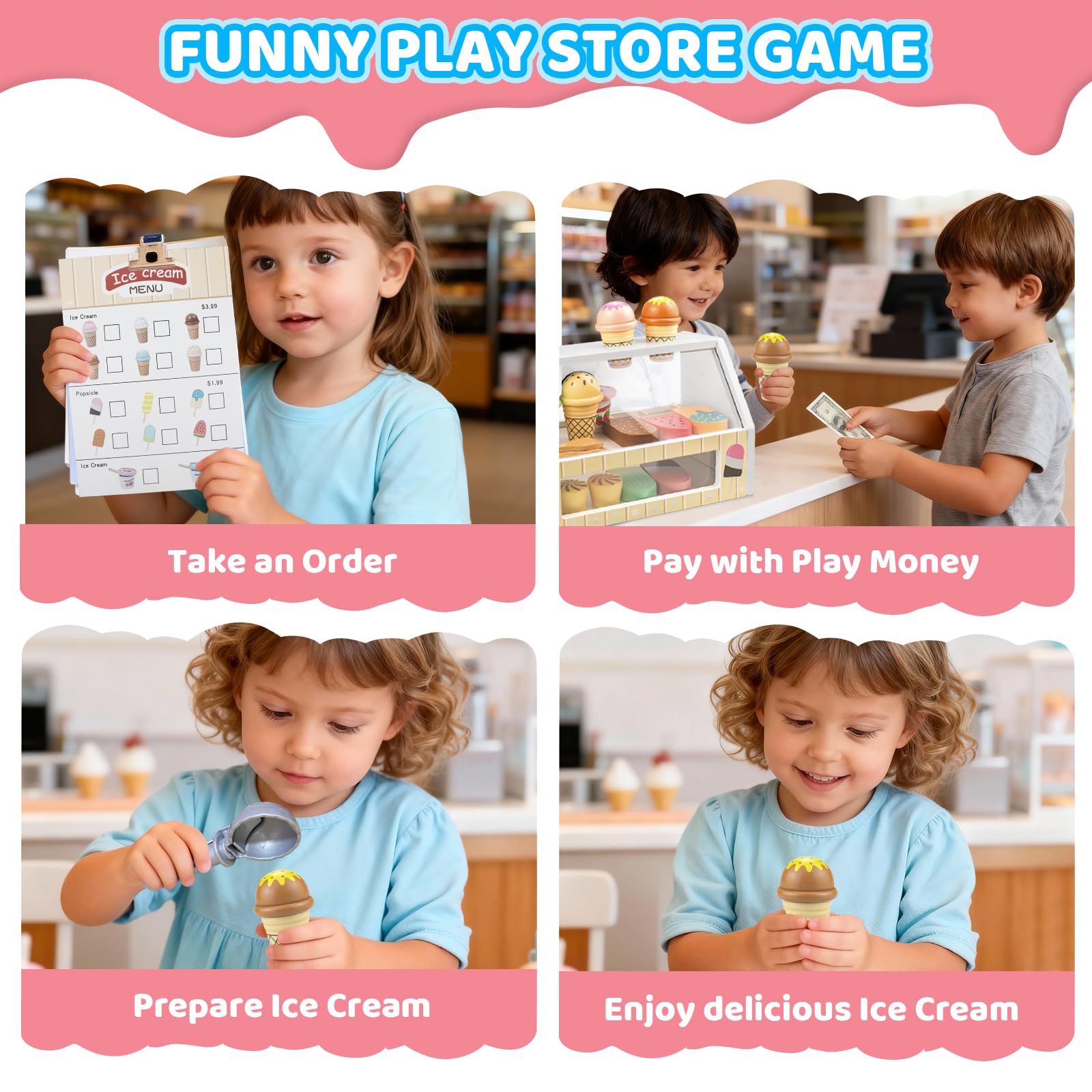 Minnot illustrated menu supports easy ordering and a guided play experience