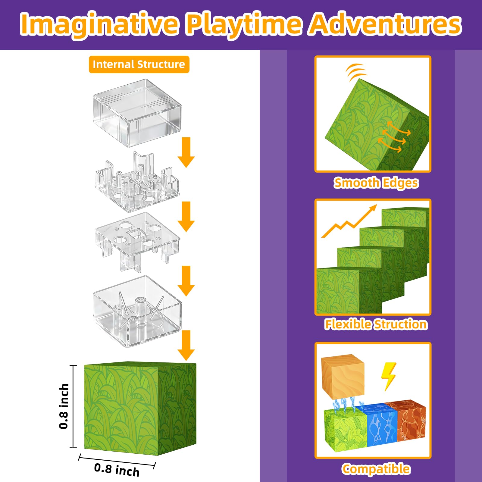 Minoskia durable cubes withstand energetic play and refine fine motor skills.