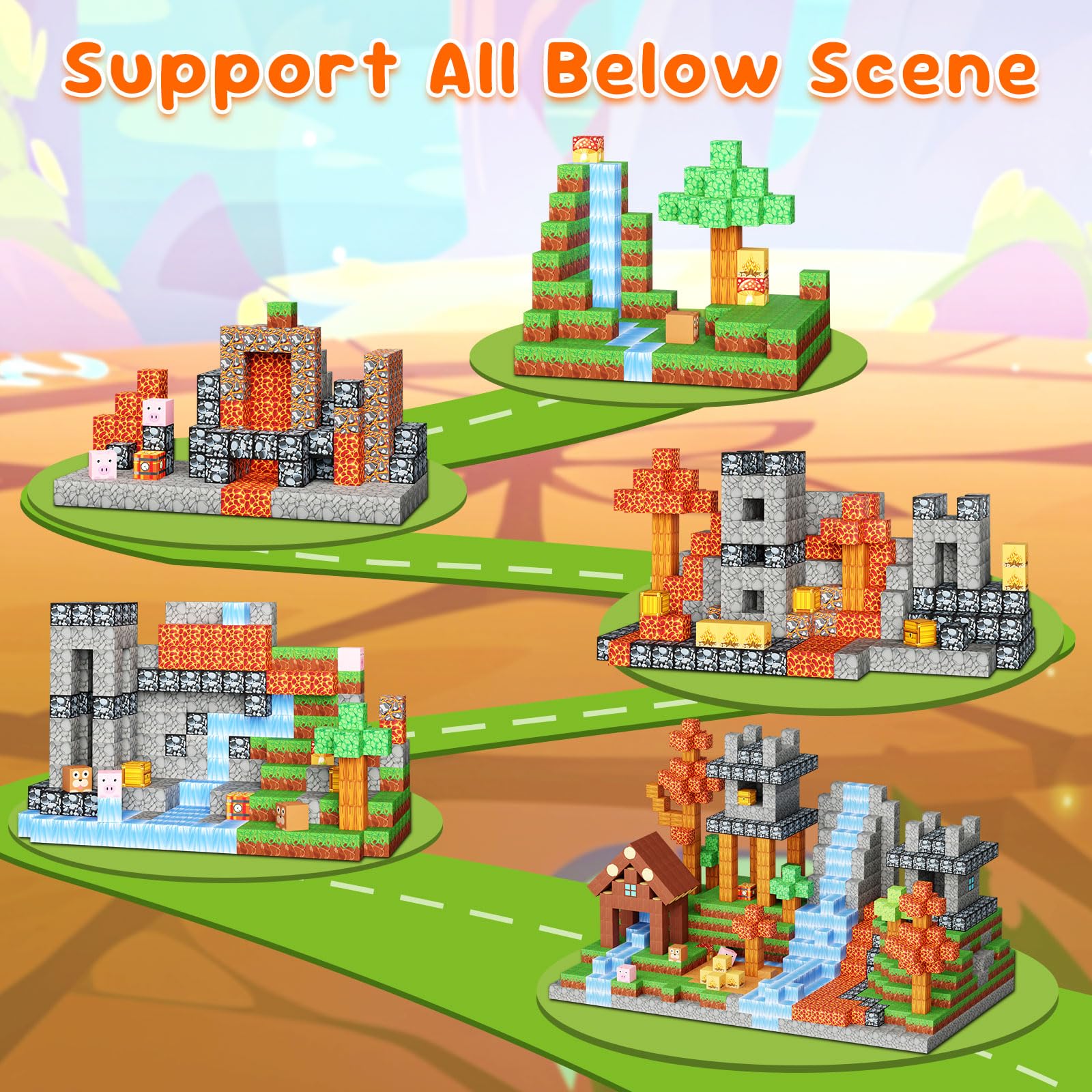 Minoskia blocks with strong magnets for sturdy constructions