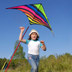 Mint's Colorful Life Delta Kite 300ft string with handle for long sky reach