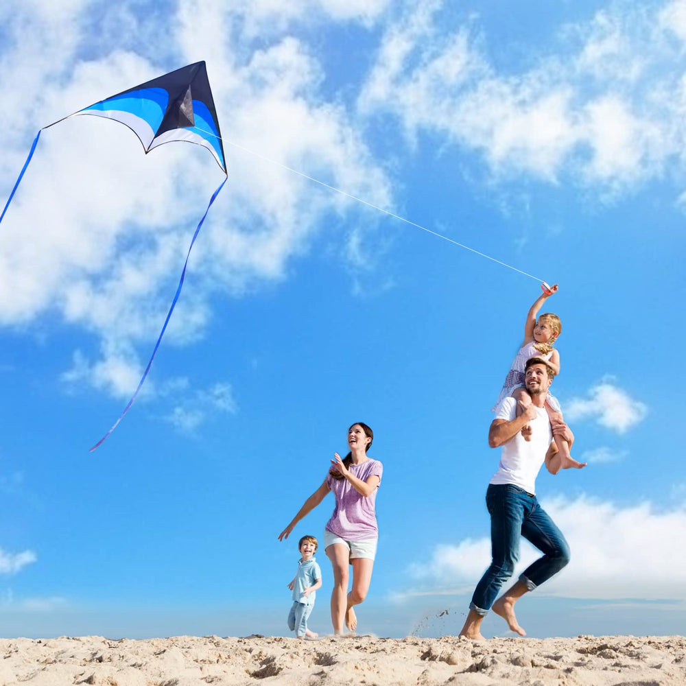 Mint's Colorful Life delta kite blue includes 300ft string for flexible wind conditions