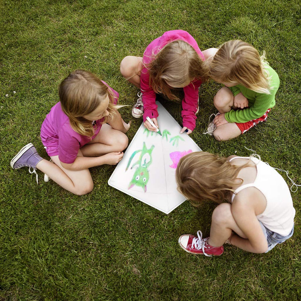 Eight-color markers included for vibrant kite decorating.