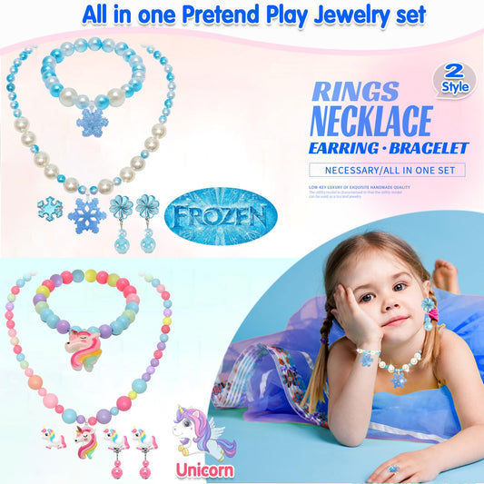 Mioram unicorn and Frozen pendant necklaces for imaginative dress-up.