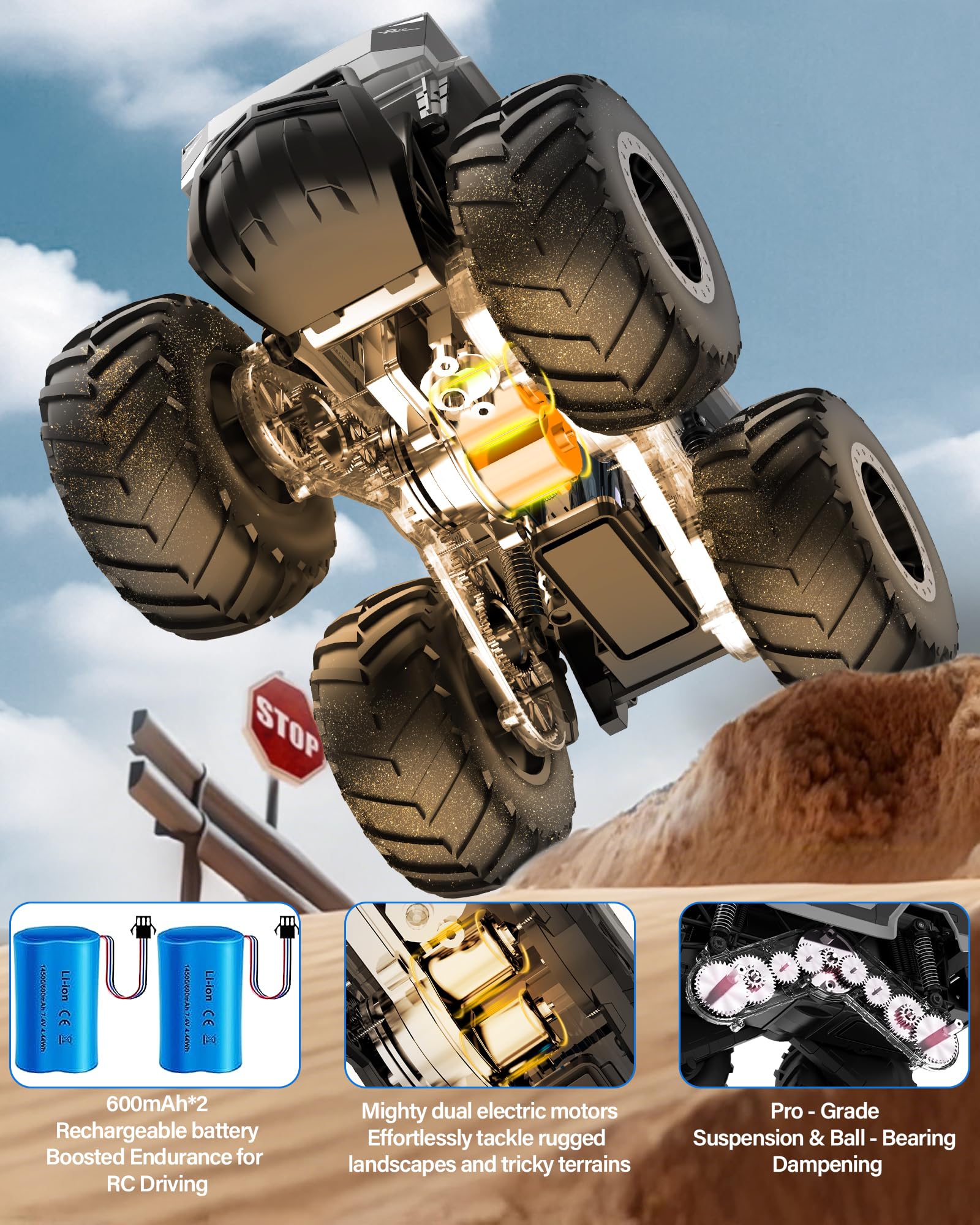 Miortior RC car in action with a precise left turn demonstration.