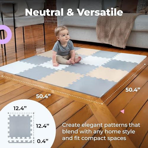 MioTetto 74x74 playpen mat compatibility demonstrated.