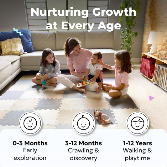 MioTetto foam tiles with waterproof surface simplify quick cleanup after play sessions.
