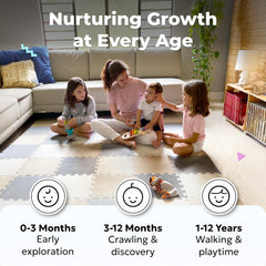 MioTetto foam tiles with waterproof surface simplify quick cleanup after play sessions.