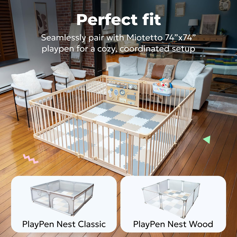 MioTetto's 0.4-inch tiles provide cushioned play surface for babies.