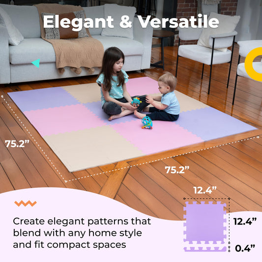 MioTetto interlocking tiles closeup shows snug connections for quick setup and a seamless play area