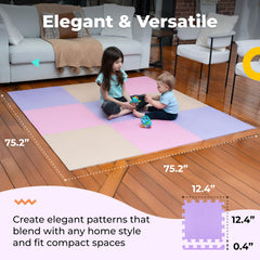 MioTetto interlocking tiles closeup shows snug connections for quick setup and a seamless play area
