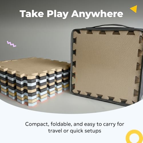 MioTetto soft foam play mat tiles offer a comfortable play area for babies.