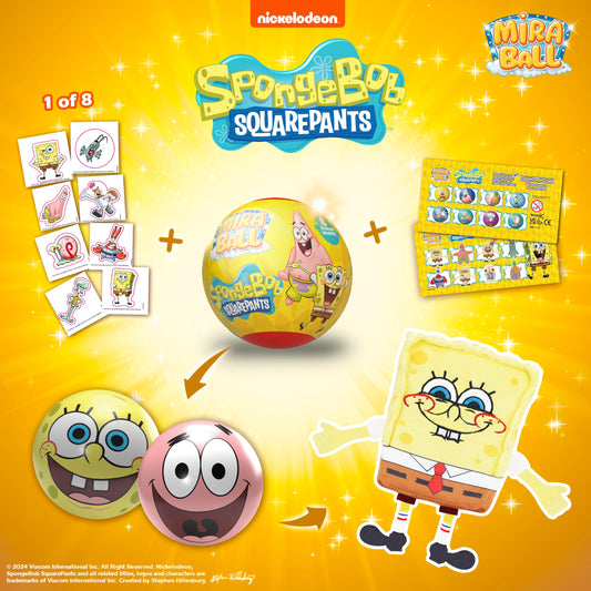 MiraBall SpongeBob Mystery expandable metal ball shows a playful opening experience