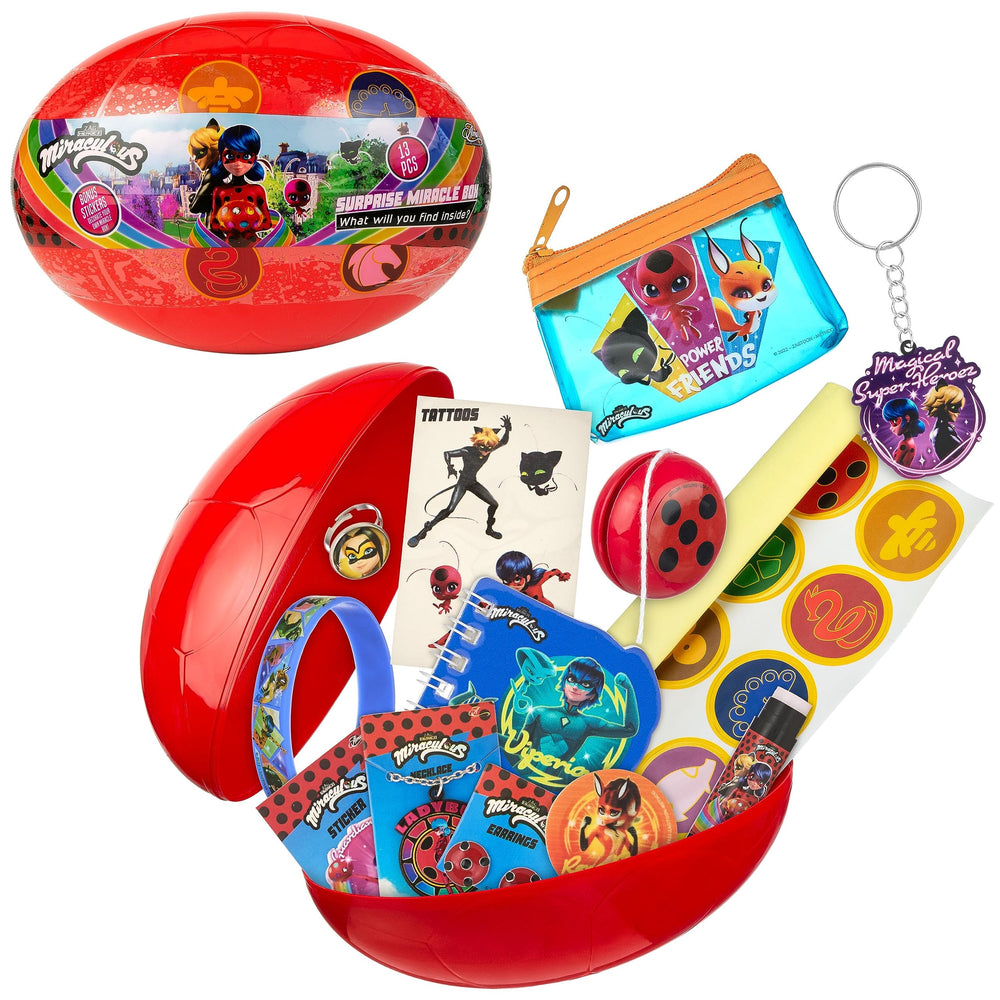 Miraculous 13pc box carrying case with Ladybug and Cat Noir for on-the-go play
