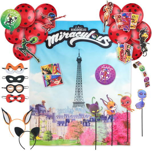 Miraculous Ladybug party backdrop for memorable birthday photos
