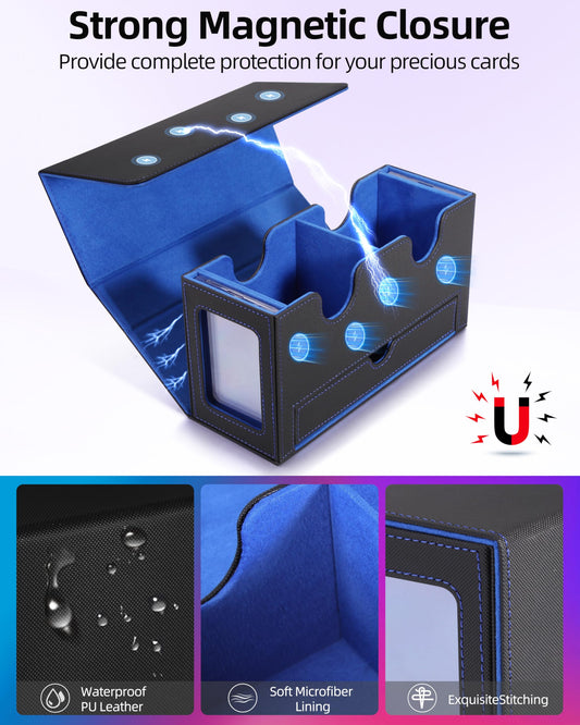 Miroddi MTG deck box capacity for 250+ single-sleeved cards keeps games organized.