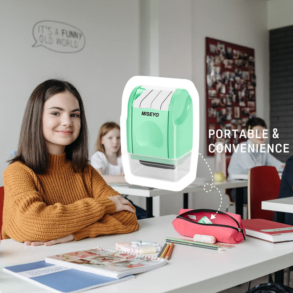 Miseyo compact handwriting stamp brings lines to home, school, or travel.