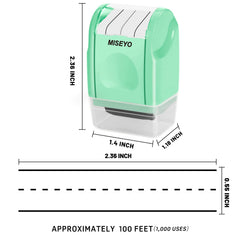 Miseyo self-inking roller stamp provides continuous dashed lines for classroom drills.