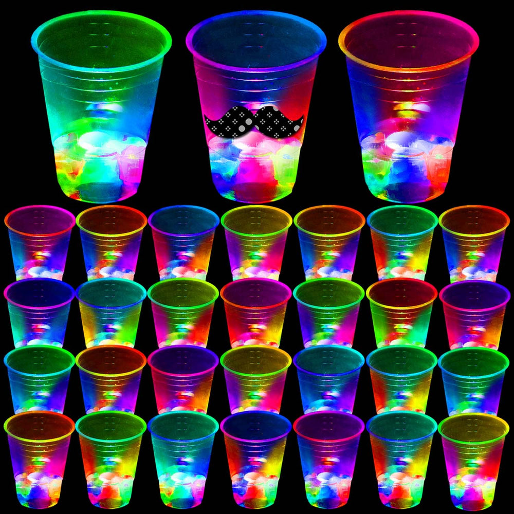 mishunyus glow party cups 16oz for vibrant drinks in low light