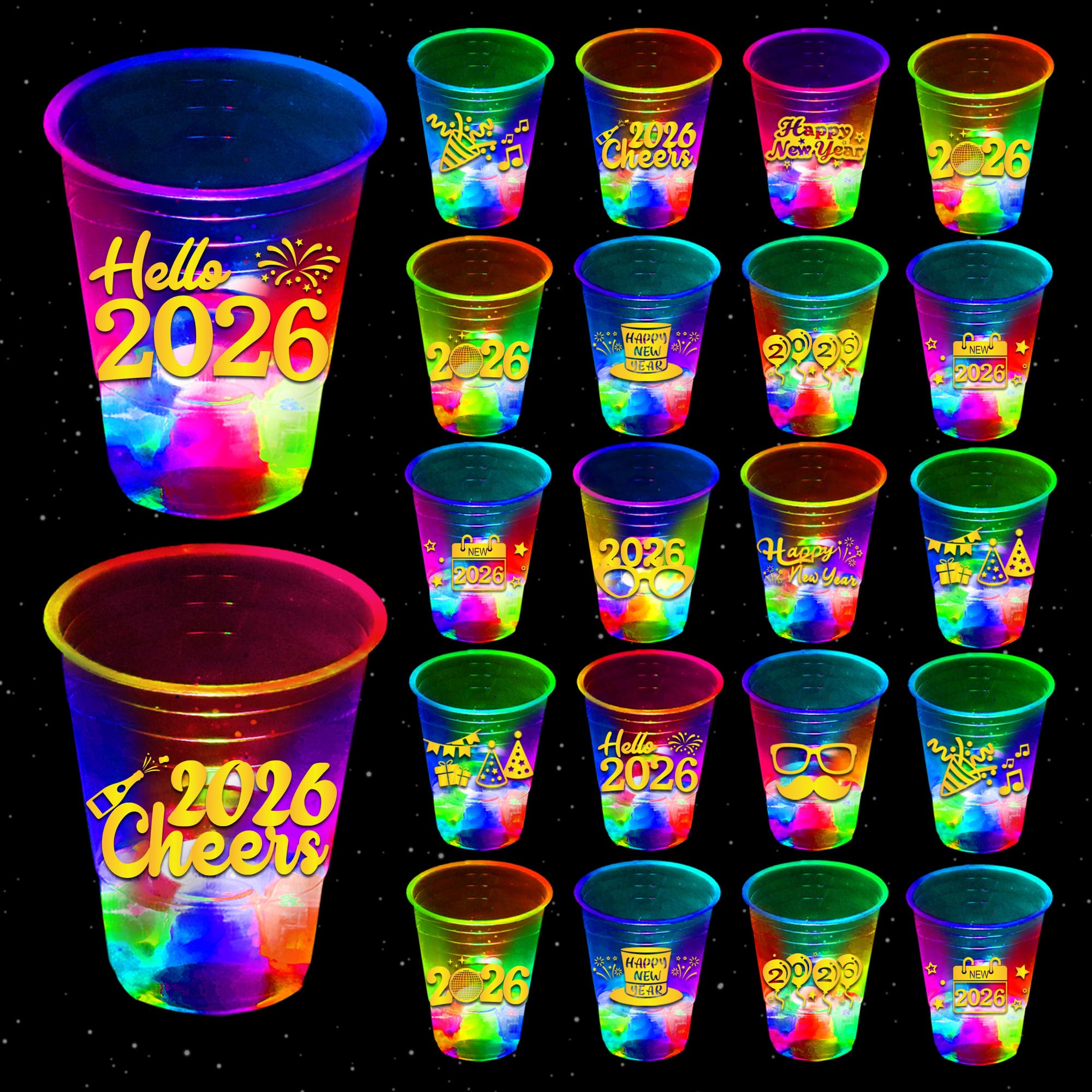 Mishunyus glow-in-the-dark cups brighten New Year celebrations with a soft, luminous glow for table decor.