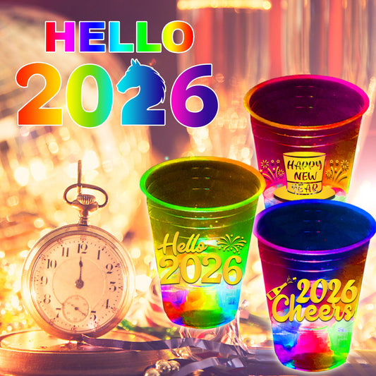 Mishunyus 24-pack NYE cups with gold accents add elegant party vibes.