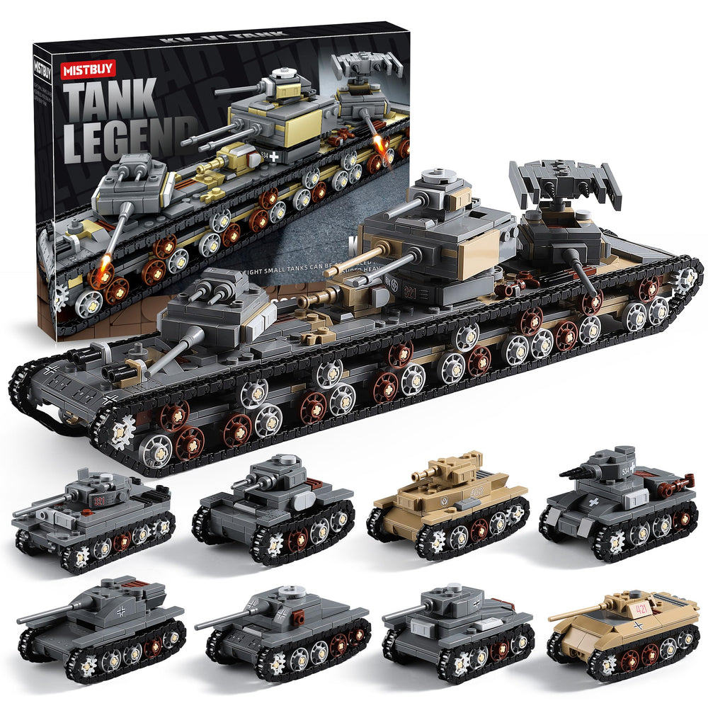 MISTBUY 1165-piece WW2 army tank build set for immersive play and display.