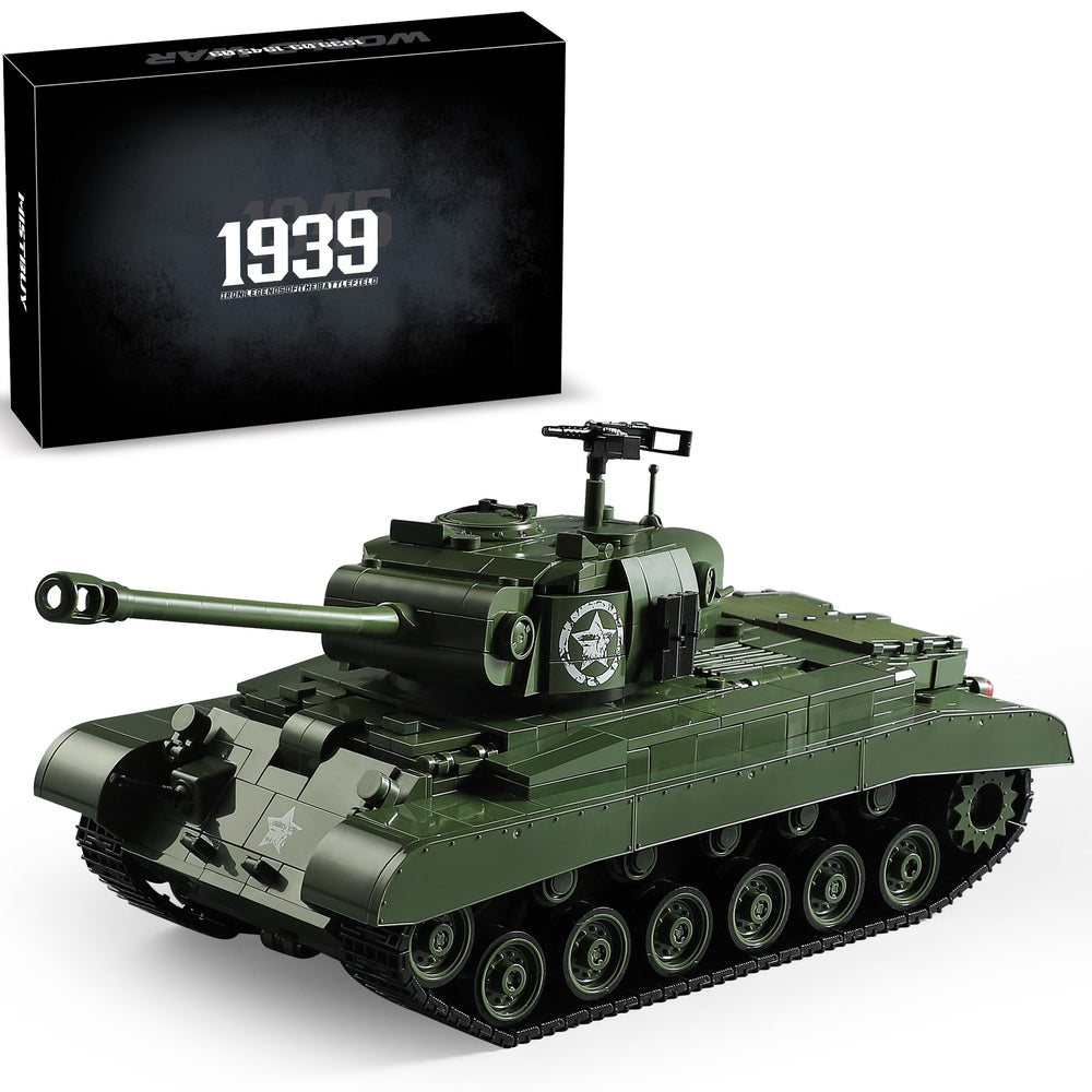 MISTBUY 1703-piece WW2 tank build kit showing authentic contours for display.