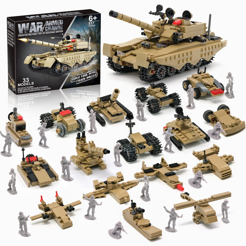 MISTBUY army tank builder blocks image showcasing tank assembly for imaginative play.