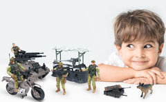 MISTBUY battlefield scene playset inspires creative military storytelling.