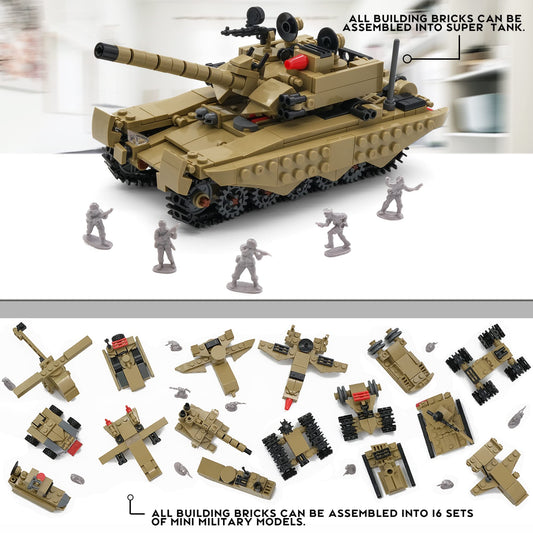 MISTBUY track wheels and weapons pieces enable custom tank designs and action play.