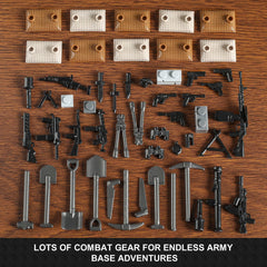 Mistbuy WW2 Army Tank Build Set features a war-torn building for dramatic storytelling.