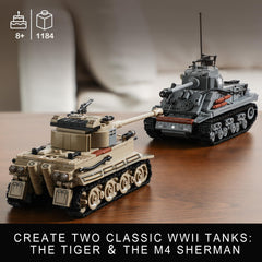 MISTBUY WW2 M4 Sherman tank with sturdy bricks for immersive battles