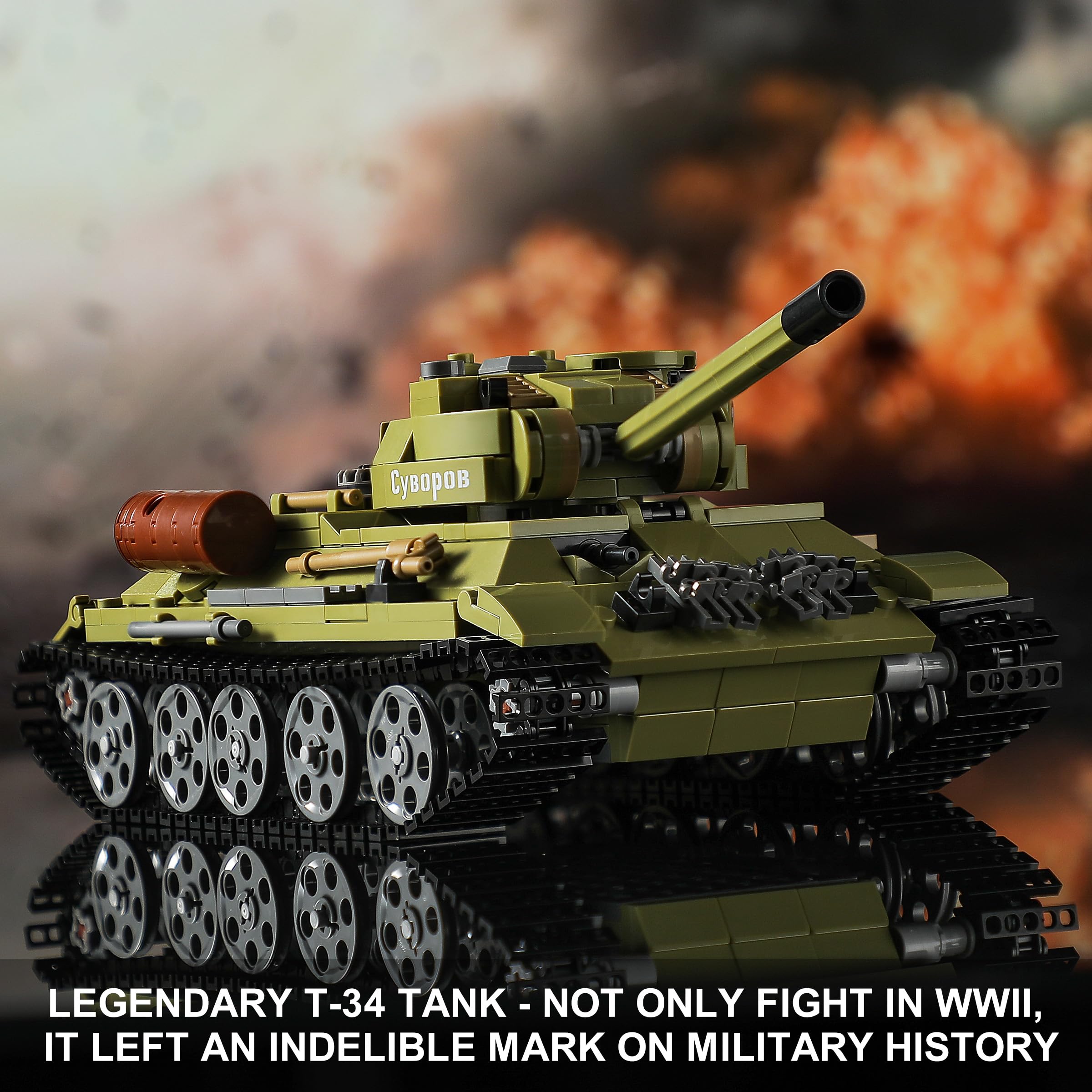 MISTBUY WW2 LED combat lights illuminate tank details for dramatic display.
