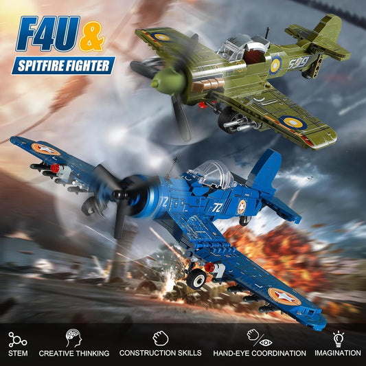 Mistbuy Spitfire building set ready for creative flight scenes.