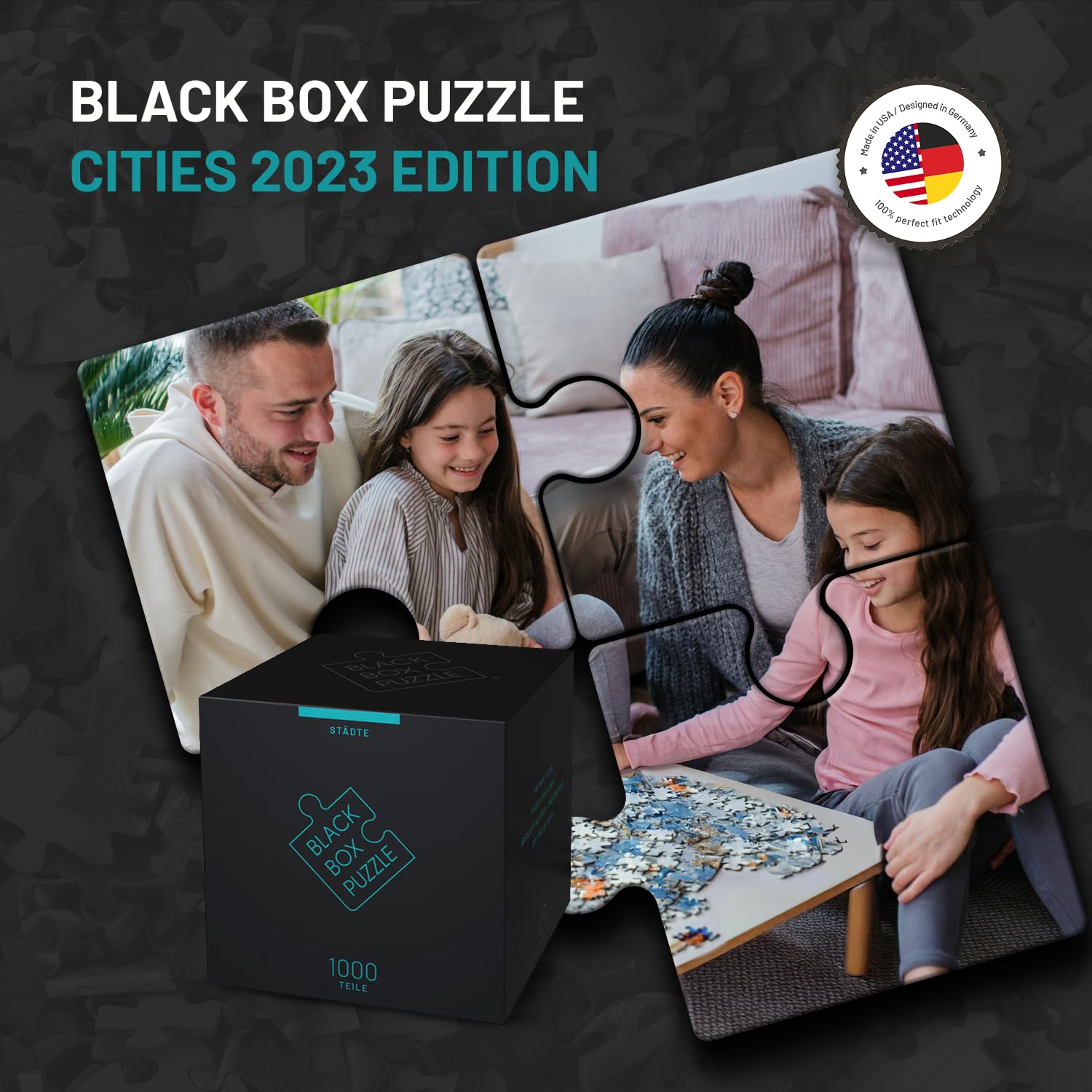Misu Black Box Puzzle 1000 pieces city skyline without template for immersive challenge