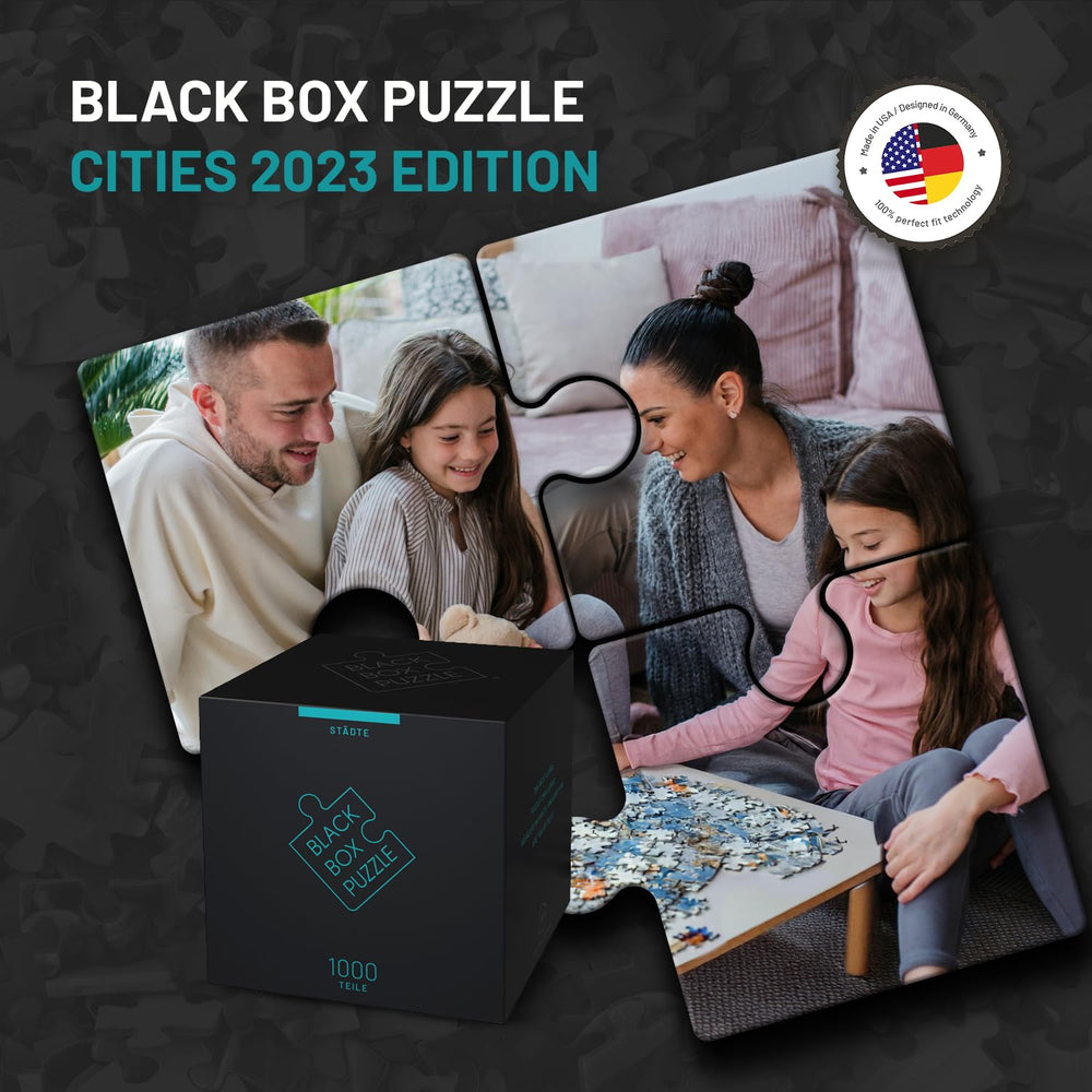 Misu Black Box Puzzle 1000 pieces city skyline without template for immersive challenge