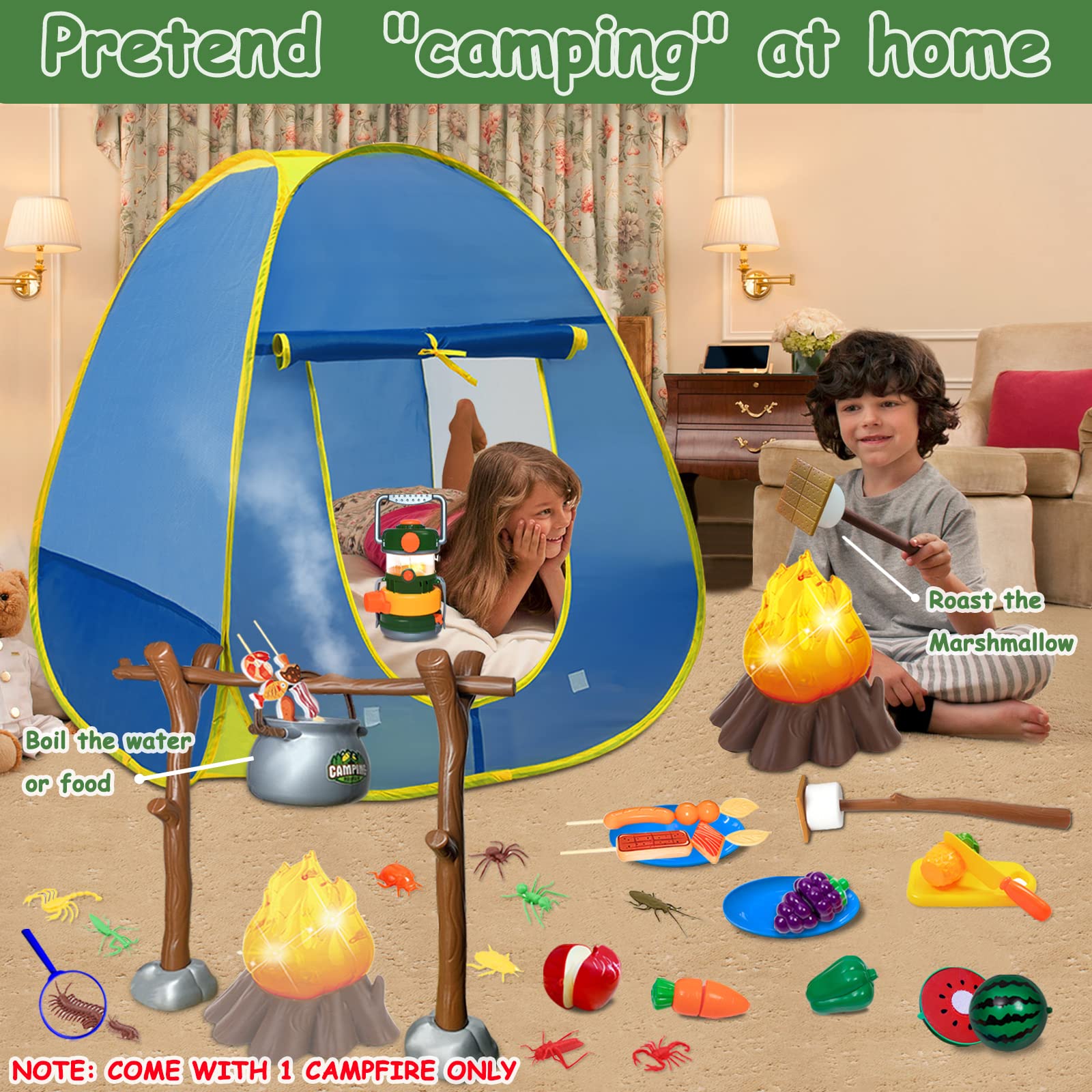 MITCIEN 4-in-1 camping lantern with night light and stove play features