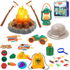MITCIEN camping bonfire scene shows cozy pretend campfire for kids