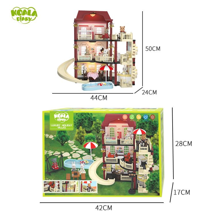 MITCIEN Dollhouse Kit Animal Figures bring Bunny, Bear, Koala to life.