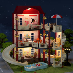 MITCIEN Dollhouse Kit Interior Living Room supports cozy imaginative scenes.