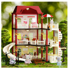 MITCIEN Dollhouse Kit Exterior Villa fuels imaginative play and storytelling.