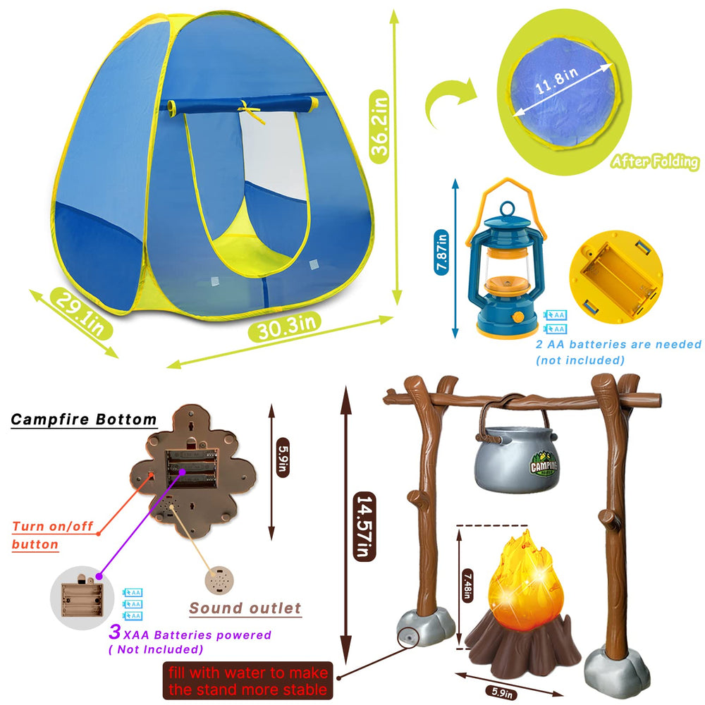MITCIEN kids camping set cut fruits for pretend cooking and storytelling