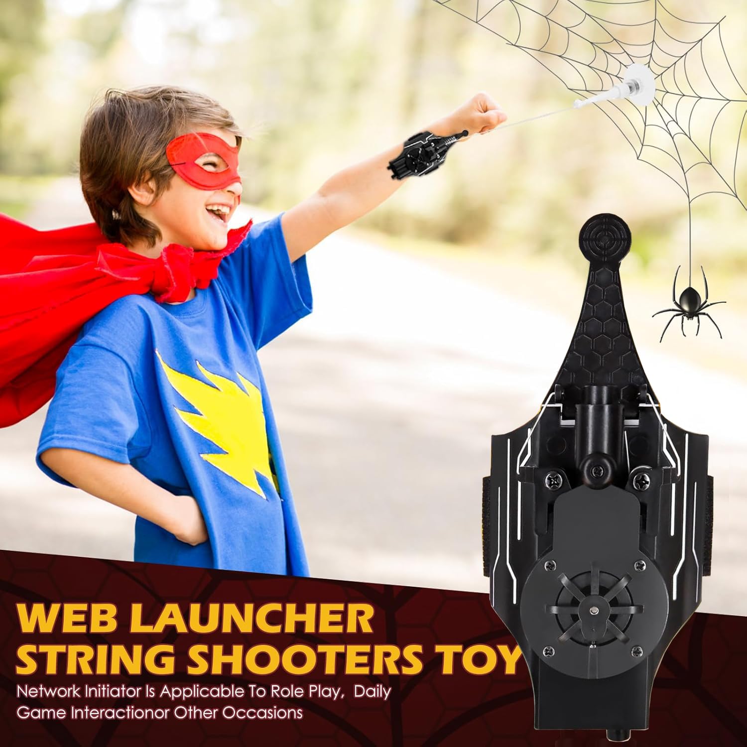 M MITLINK Spider Toy mechanism detail supports reliable launches.